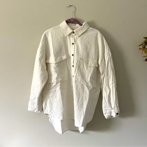 White corduroy button down